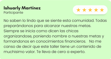 Testimonio alumno 6 del taller de finanzas Planifesto